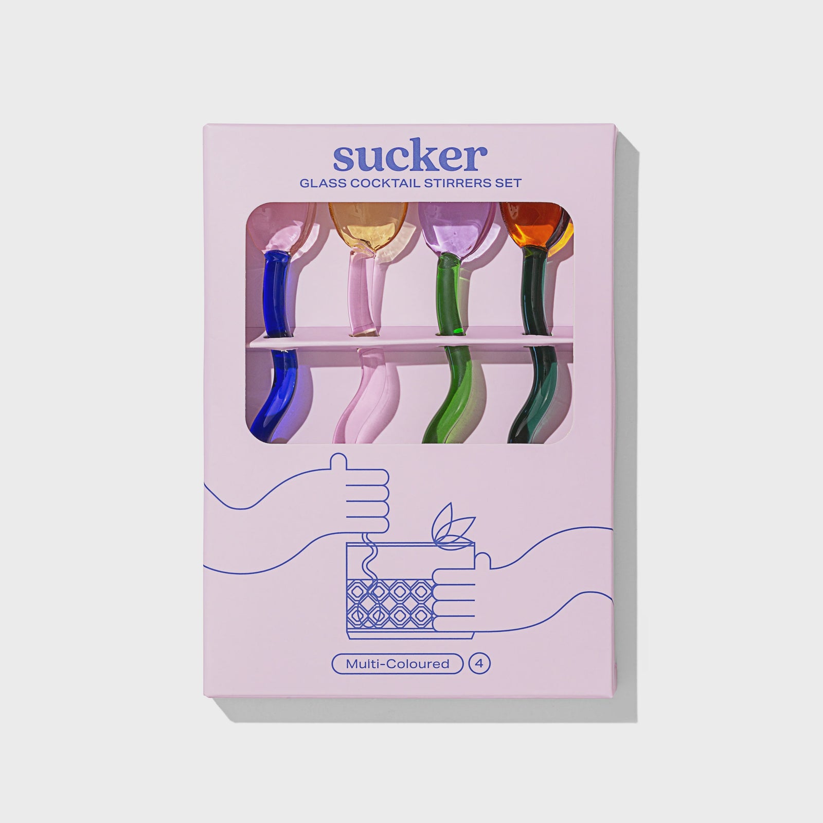 Sucker Glass Cocktail Stirrer Set - Multi