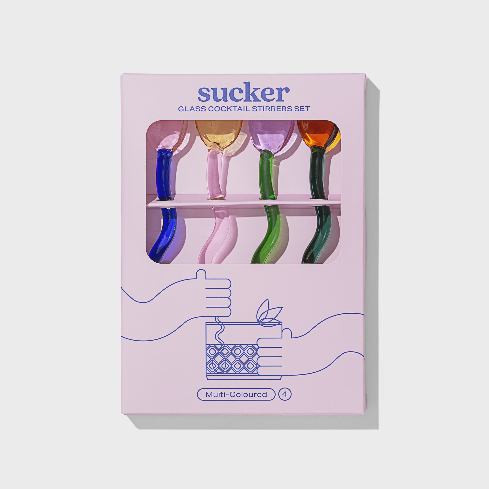 Sucker Glass Cocktail Stirrer Set - Multi