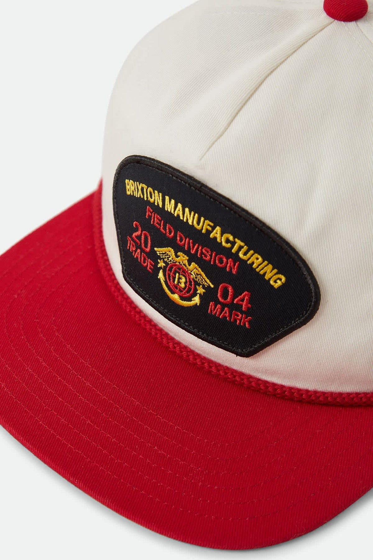 Brixton Division Snapback Off White/Red