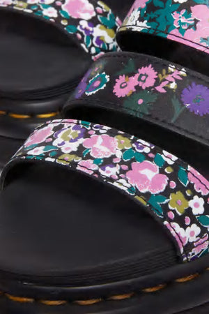 Dr Martens Blaire 3 Strap Sandal Vintage Floral Print Hydro & Black Hydro