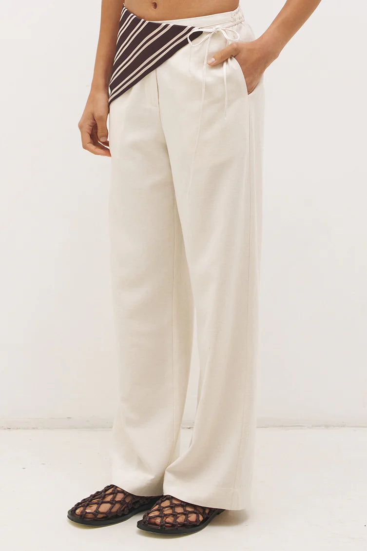Mon Renn Elira Scarf Pant Natural Fleck Cream