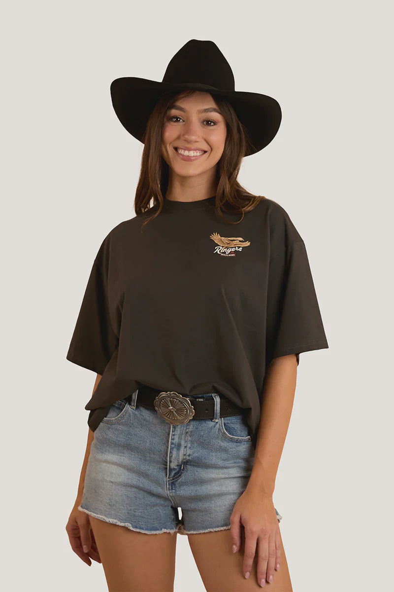 Ringers Western Eureka Womens Oversized T- Shirt - Washed Black