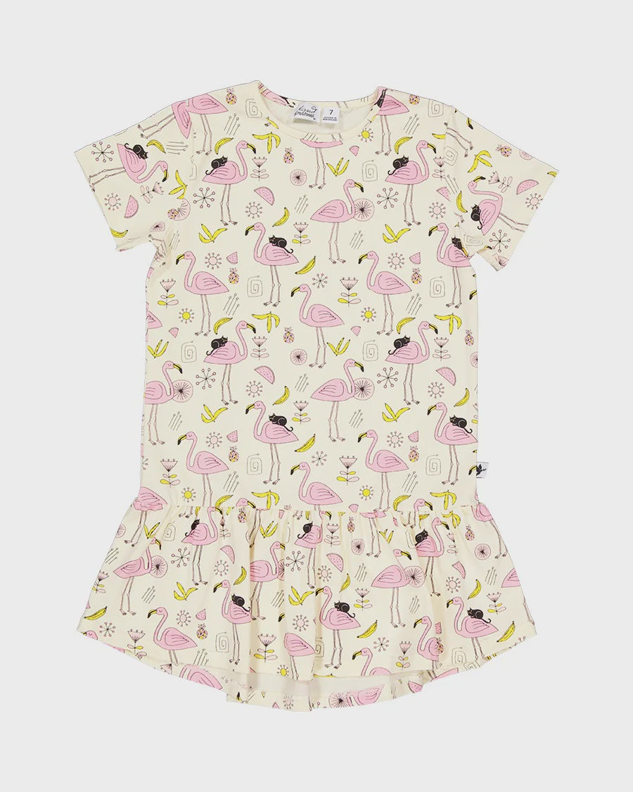 Kissed By Radicool Flamingoes Frill Dress