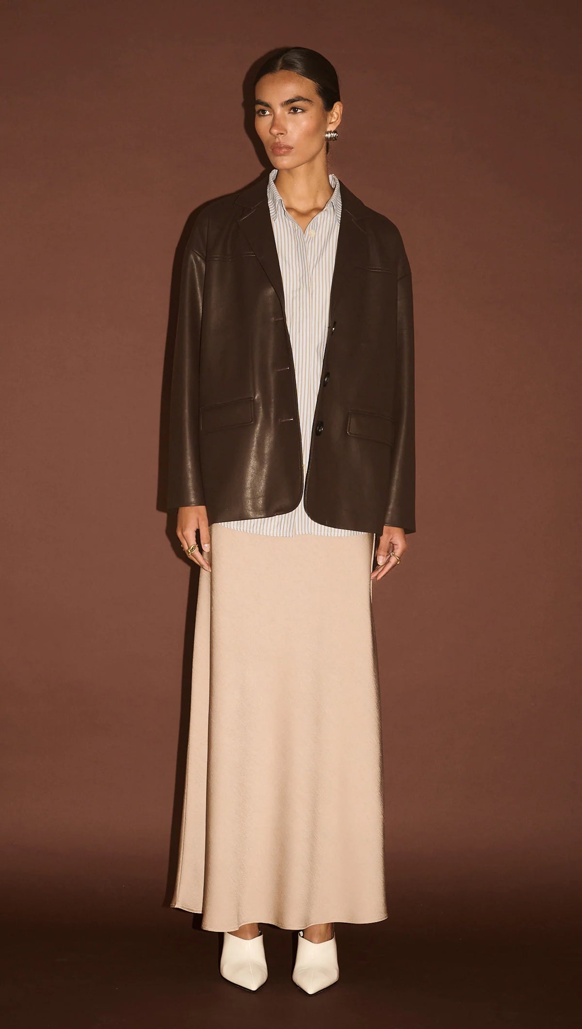Staple The Label Freja Vegan Leather Jacket Choc