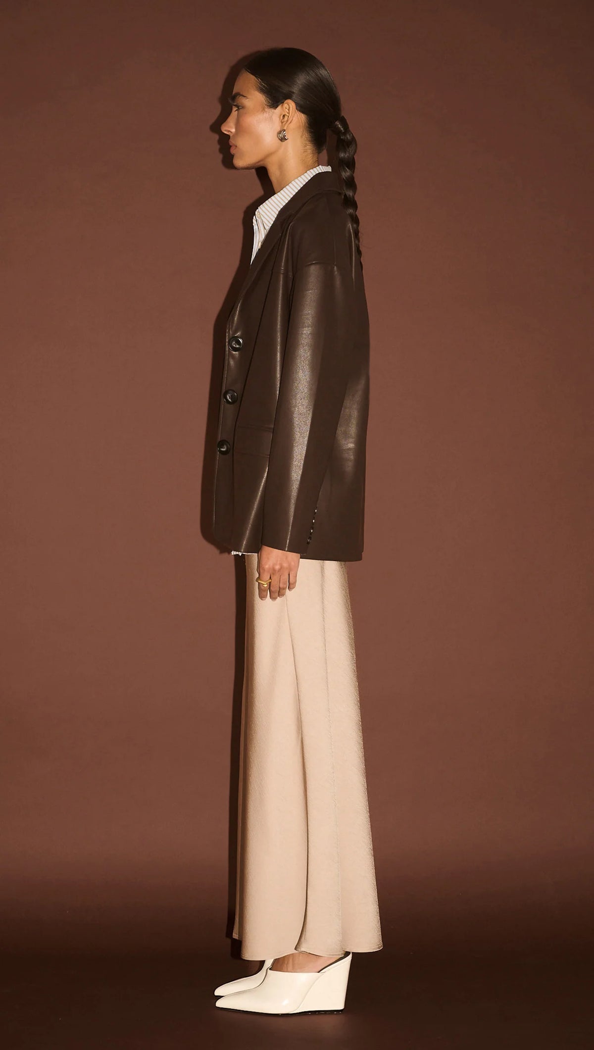 Staple The Label Freja Vegan Leather Jacket Choc
