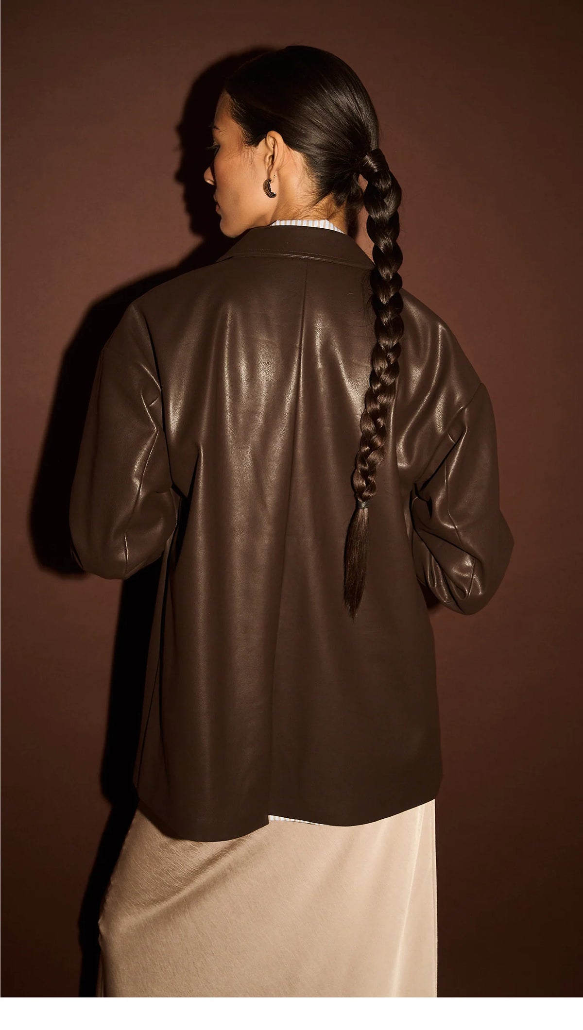 Staple The Label Freja Vegan Leather Jacket Choc
