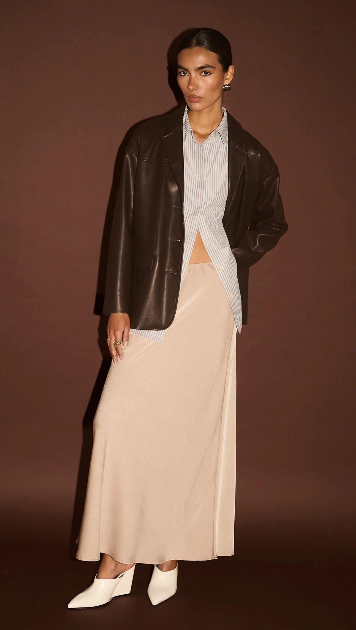 Staple The Label Freja Vegan Leather Jacket Choc