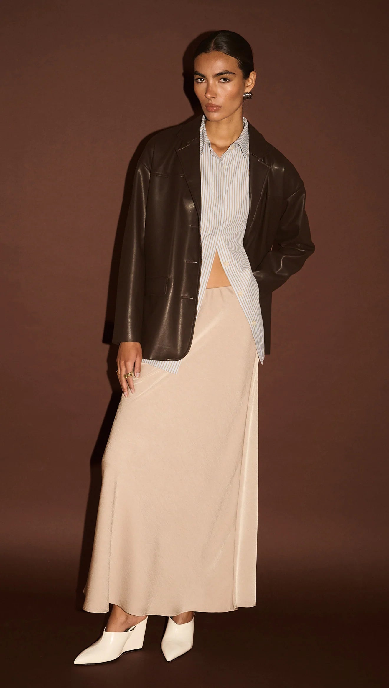 Staple The Label Freja Vegan Leather Jacket Choc
