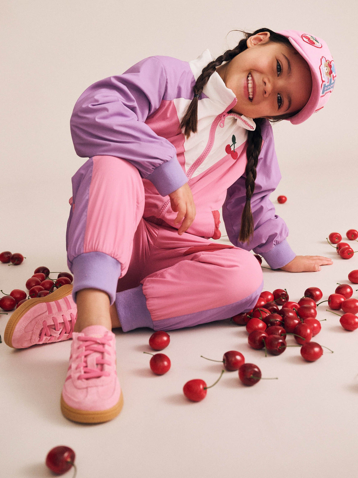 Huxbaby Retro Cherry Spliced Windbreaker
