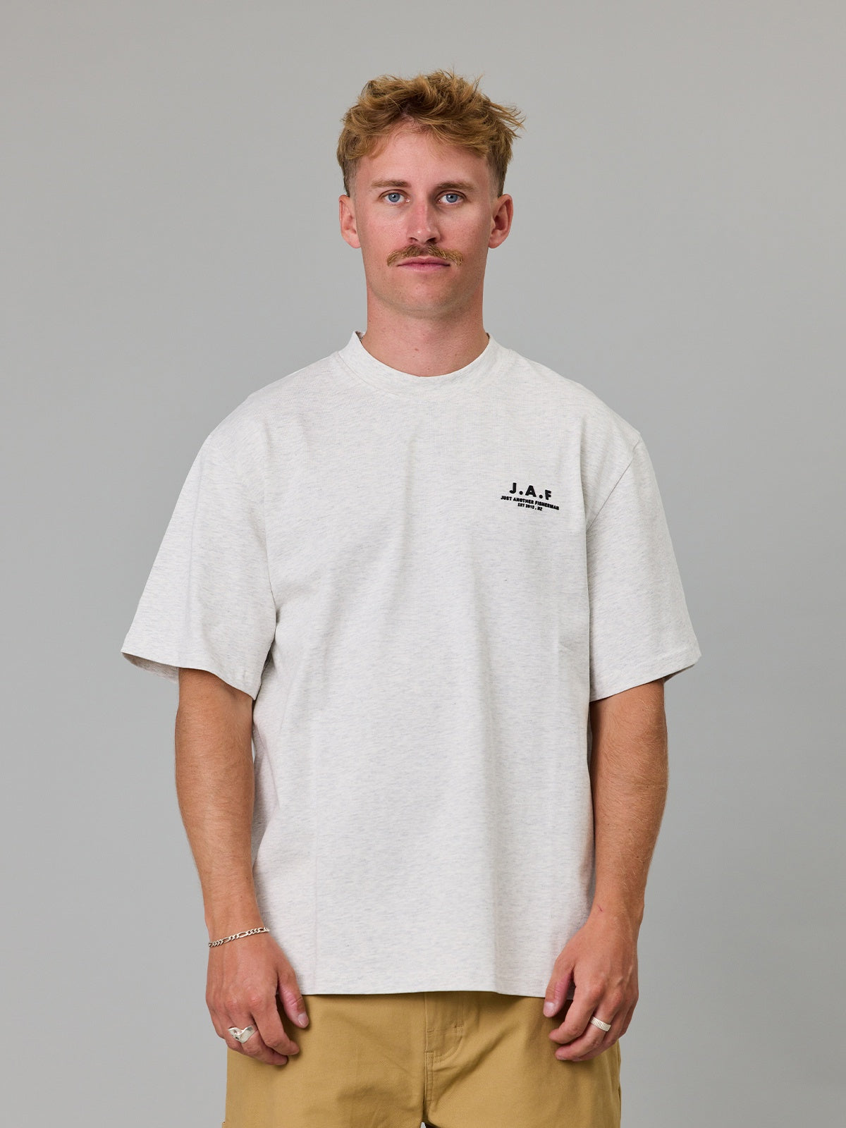 Just Another Fisherman J.A.F Heavy Shore Tee-Silver Marle