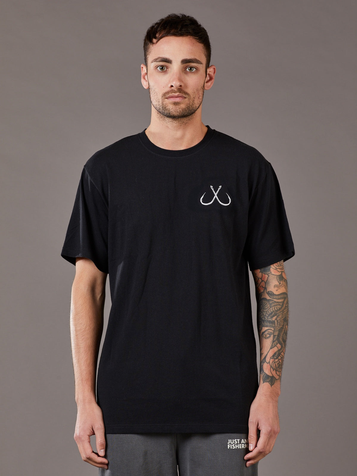 Just Another Fisherman Hook Sea Tee - Black