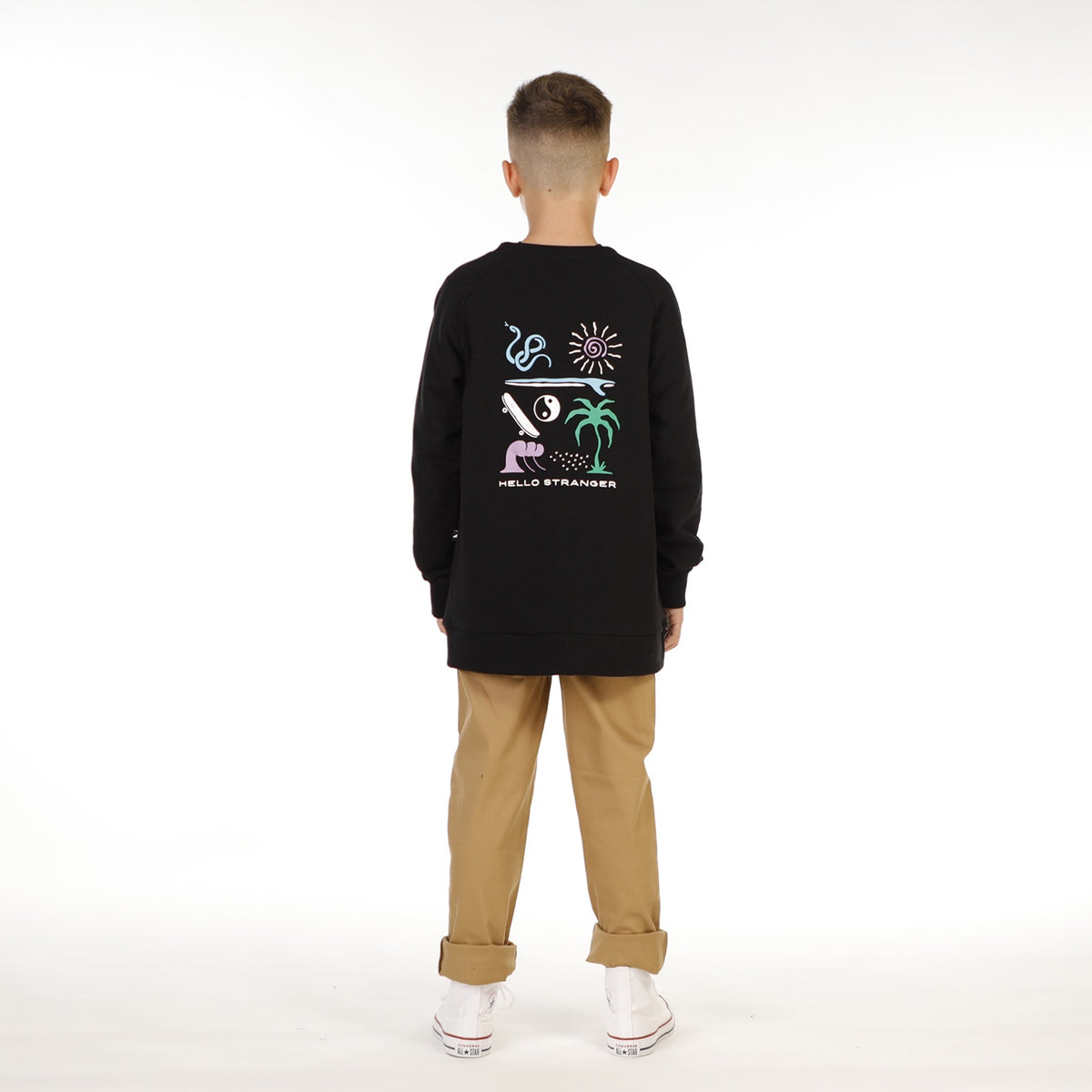 Hello Stranger Boys Explorer LS Tee Black