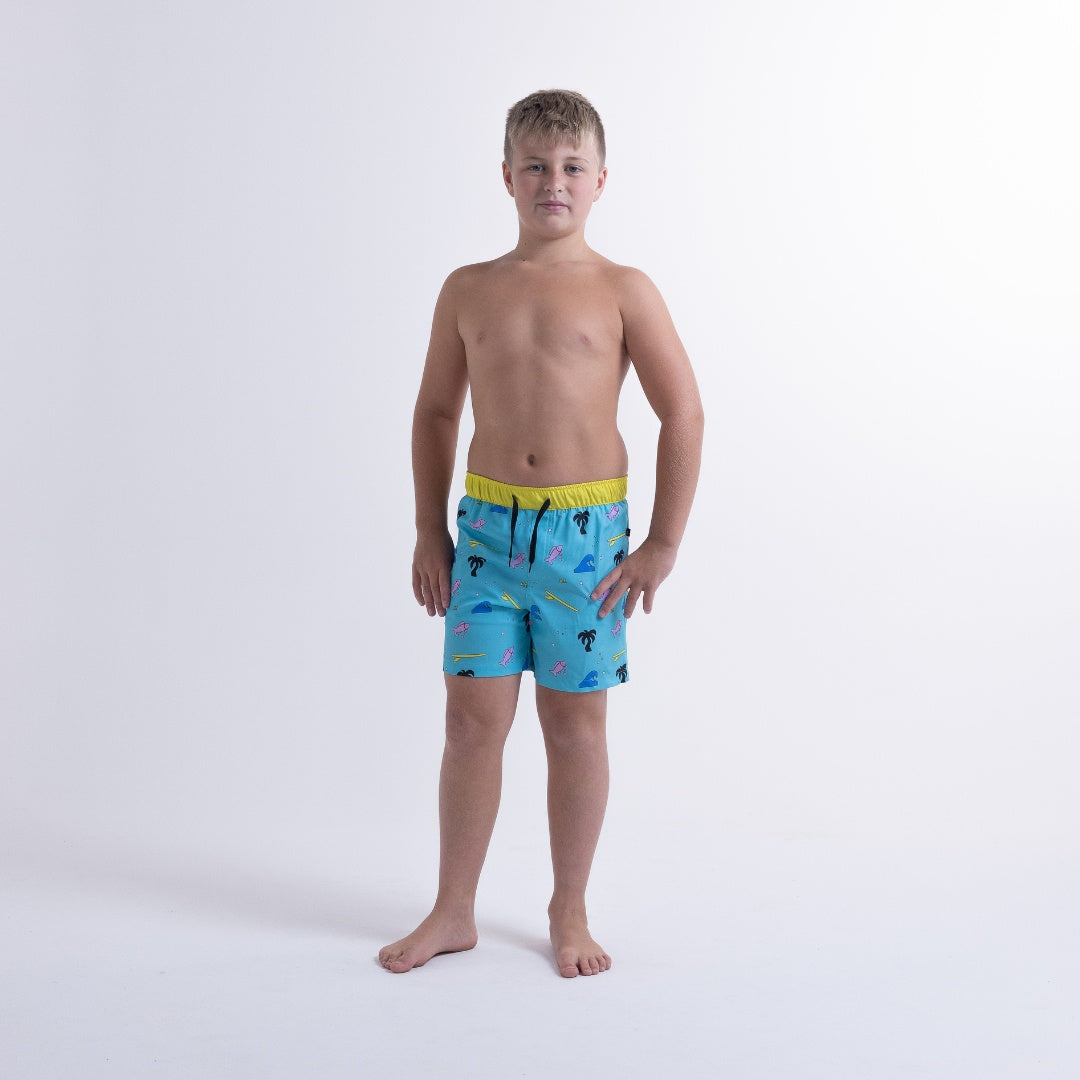 Hello Stranger Palms Board Short Turquoise