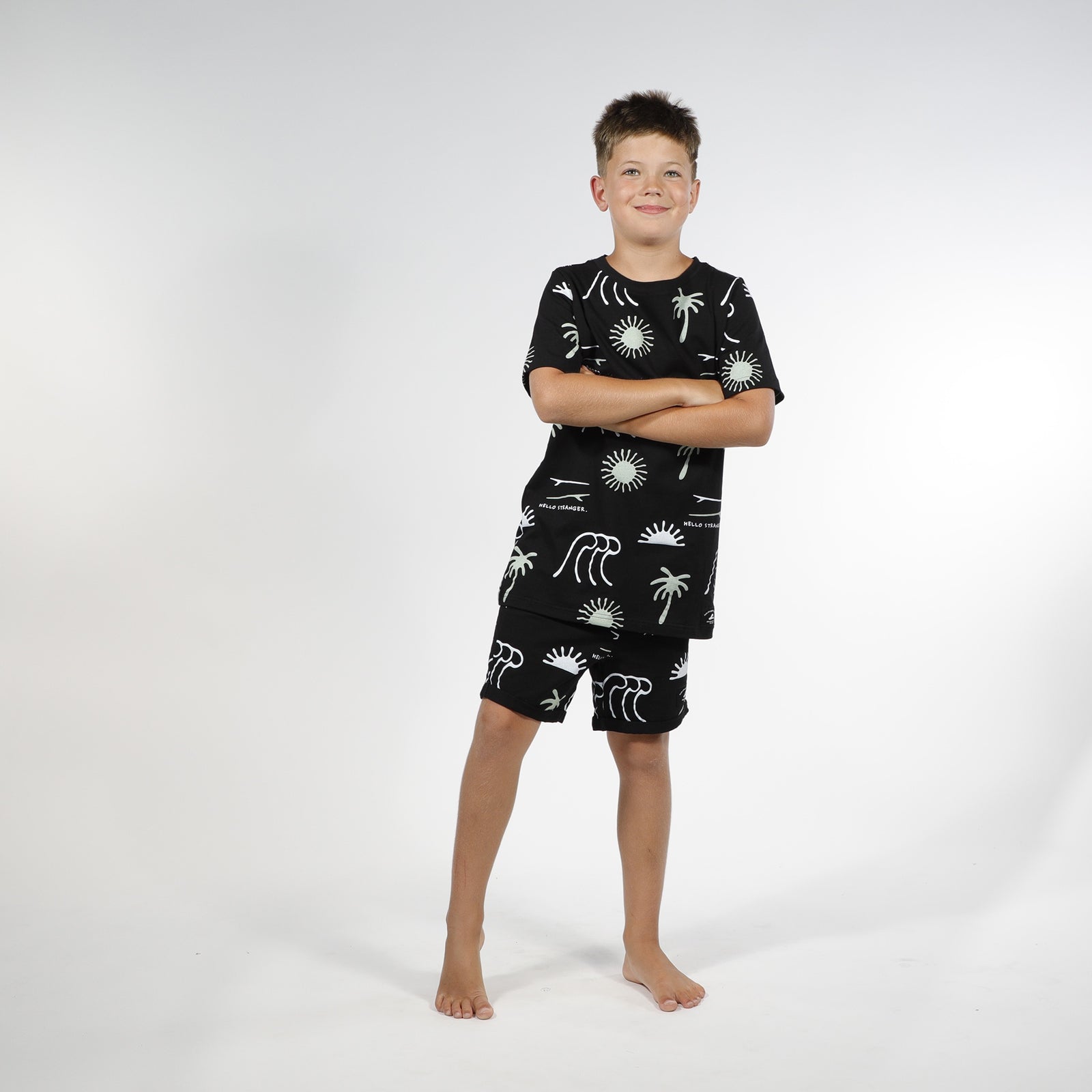 Hello Stranger Boys Summer PJs – Black