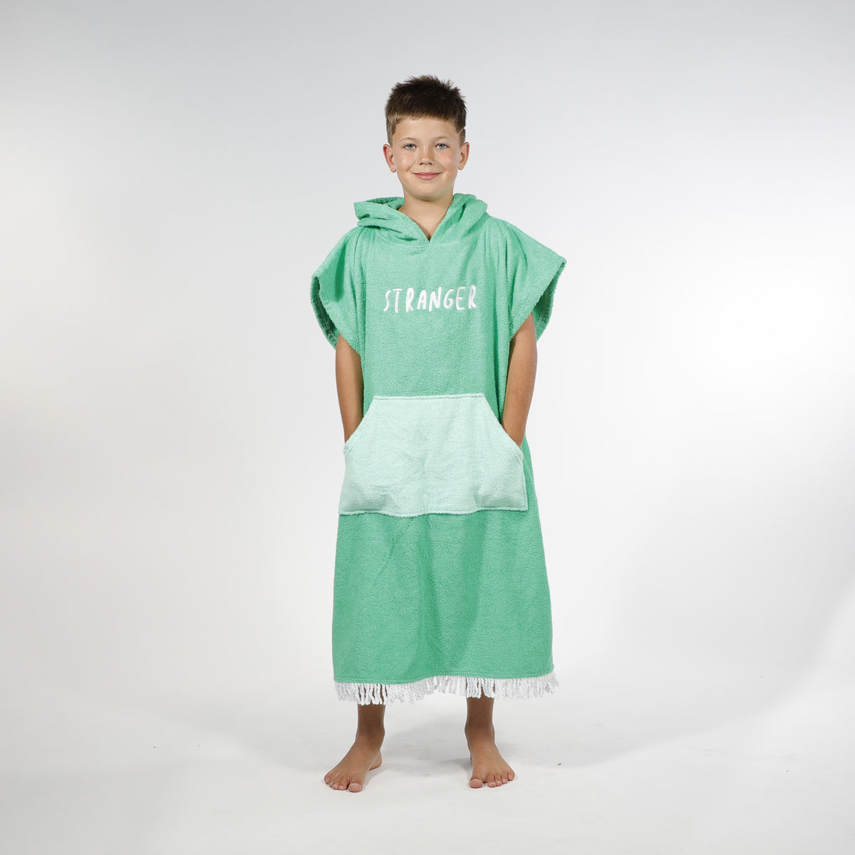 Hello Stranger Stranger Poncho Towel – Green/Green