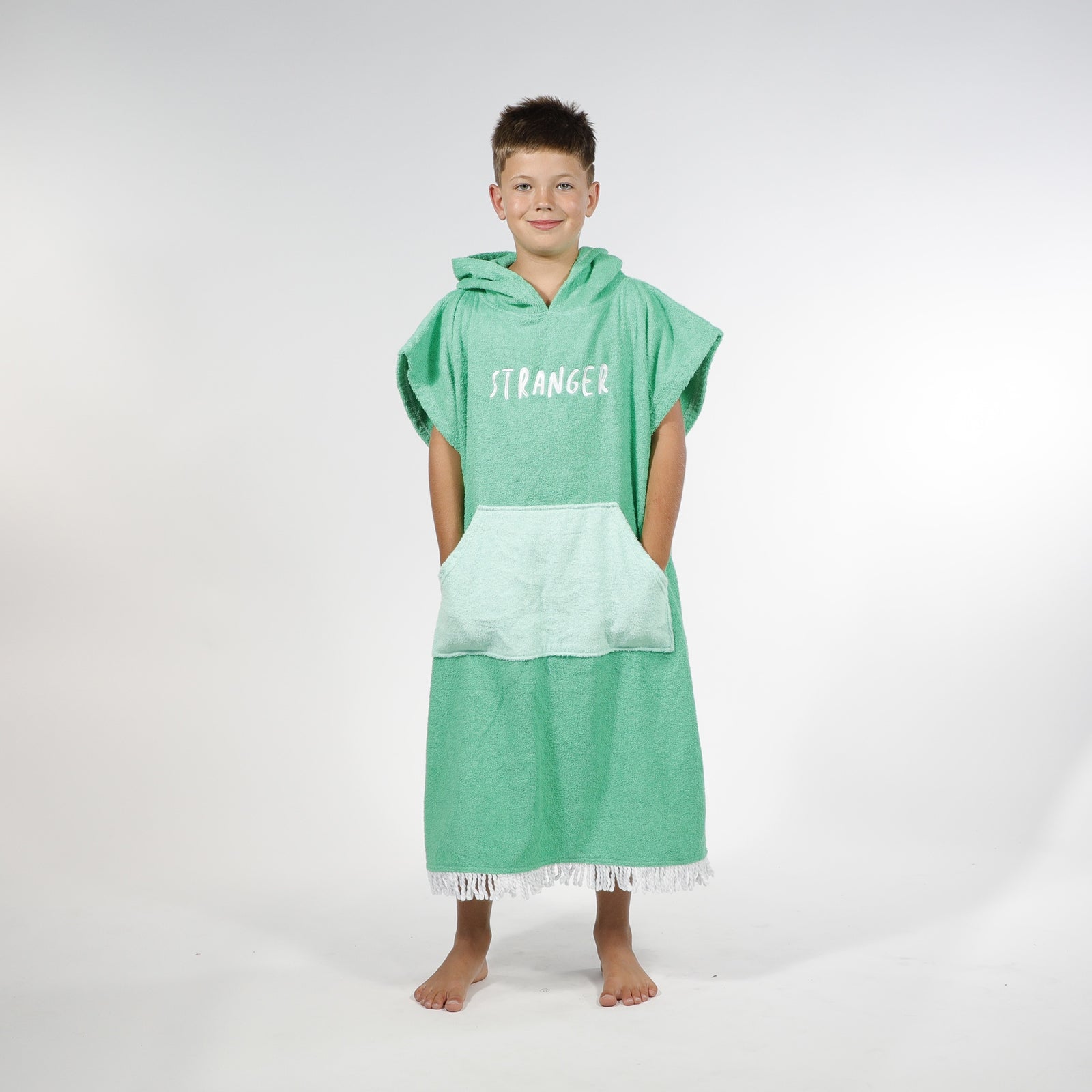 Hello Stranger Stranger Poncho Towel – Green/Green