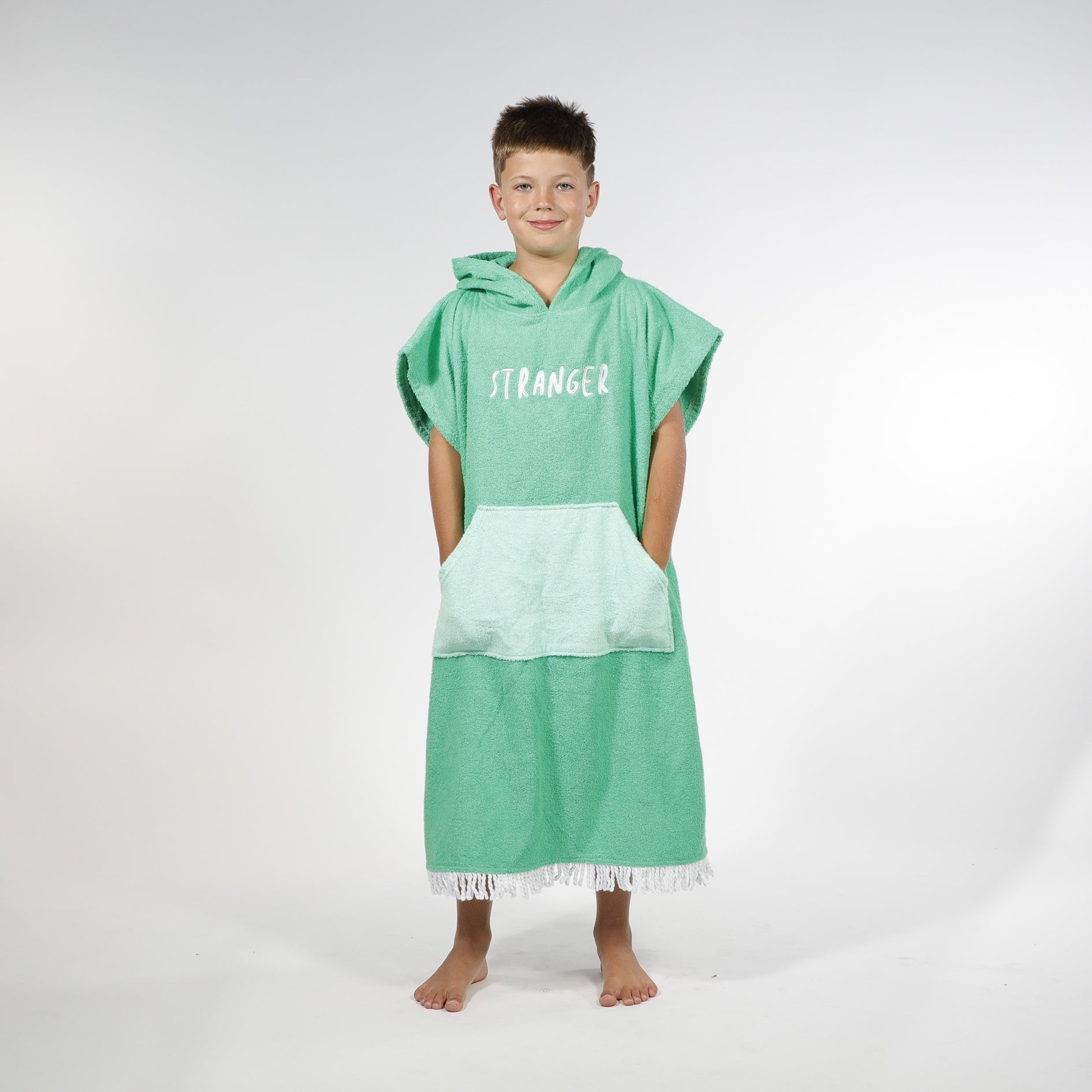 Hello Stranger Stranger Poncho Towel – Green/Green