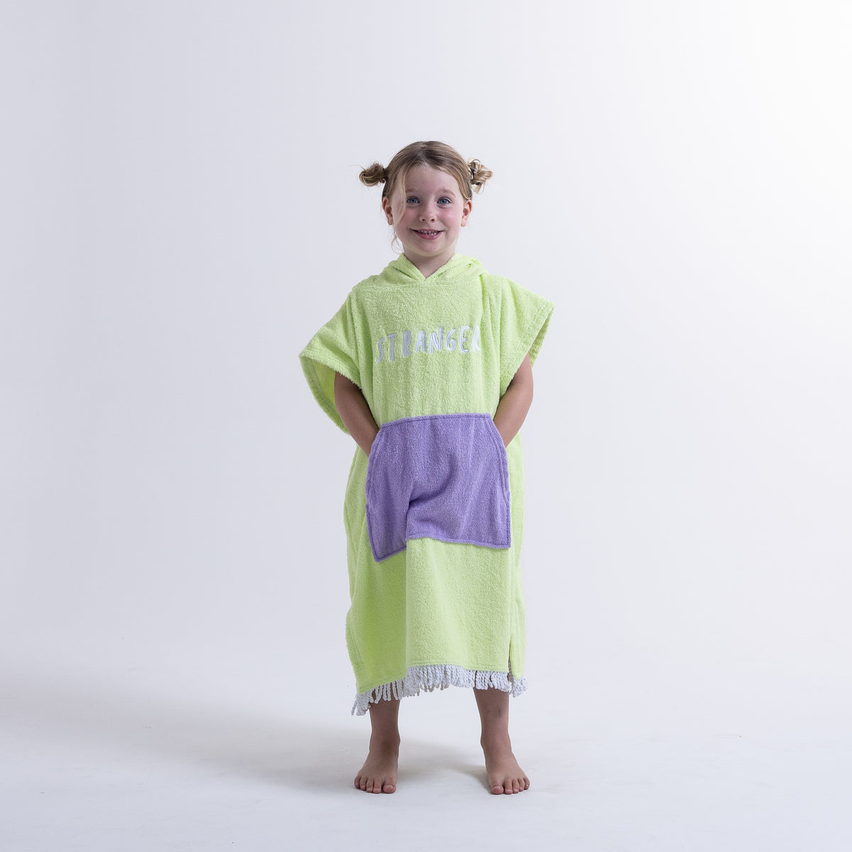 Hello Stranger Poncho Towel Lime/Purple
