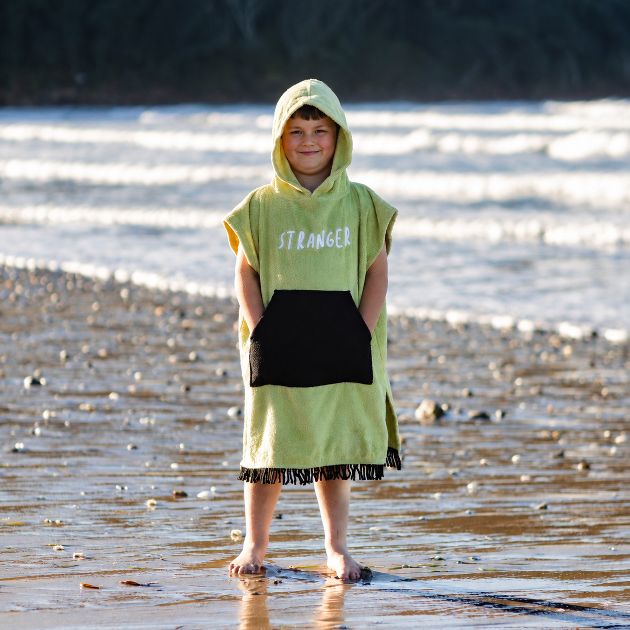 Hello Stranger Poncho Towel Pear/Green