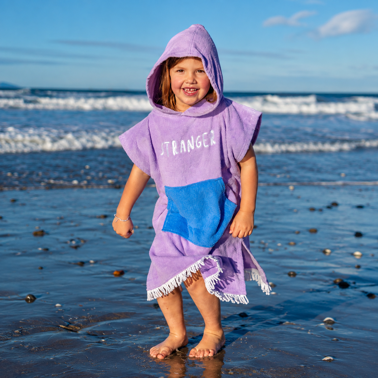 Hello Stranger Poncho Towel Purple/Blue