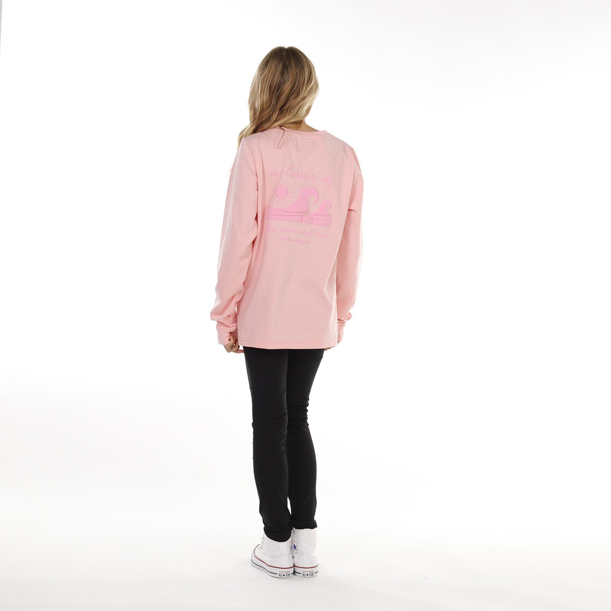 Hello Stranger Girls Lovers L/S Tee Light Pink