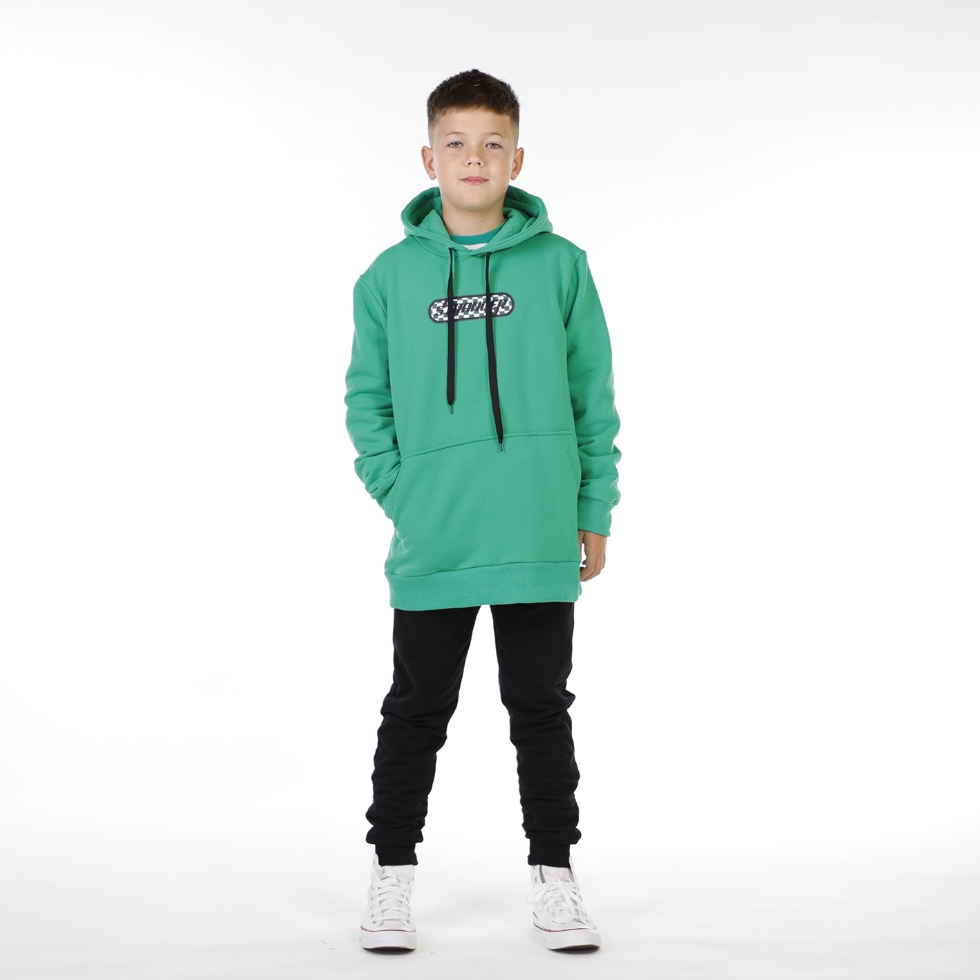 Hello Stranger Boys Skater Pocket Hood Green