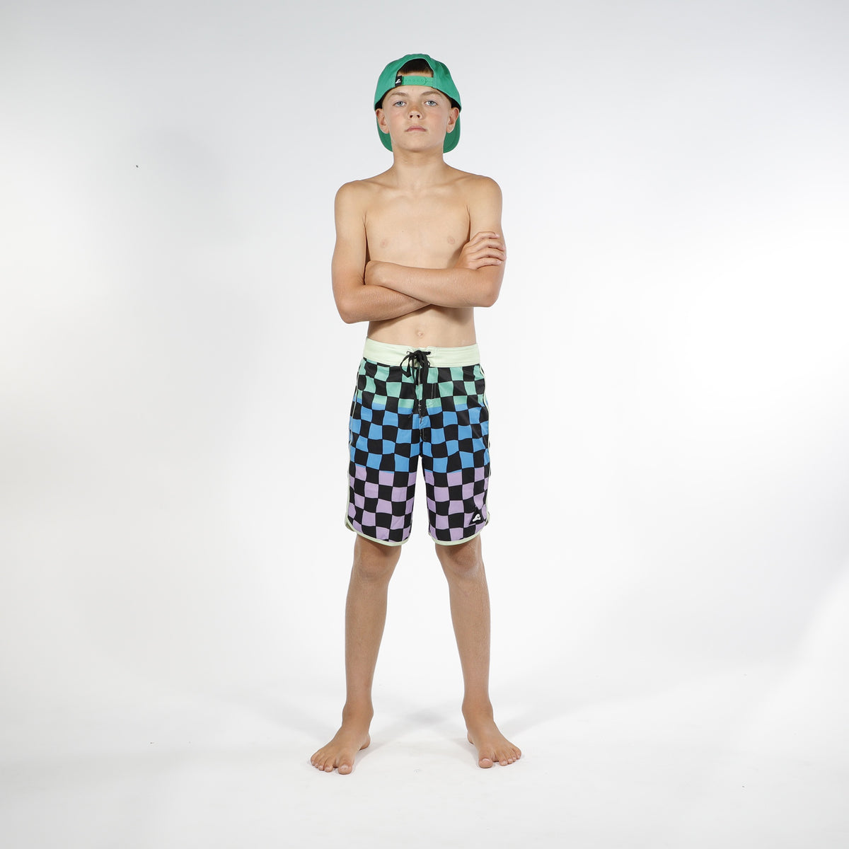 Hello Stranger Super Long Board Short – Multi Check