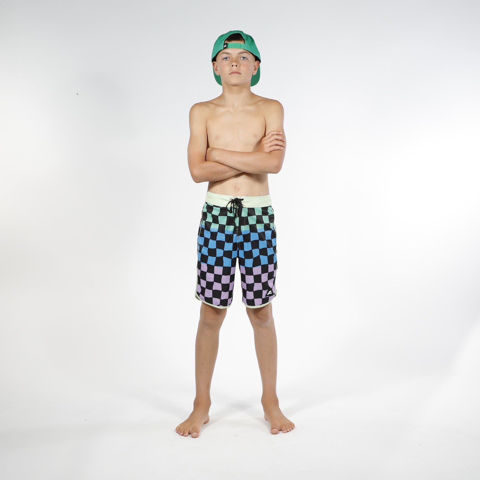 Hello Stranger Super Long Board Short – Multi Check