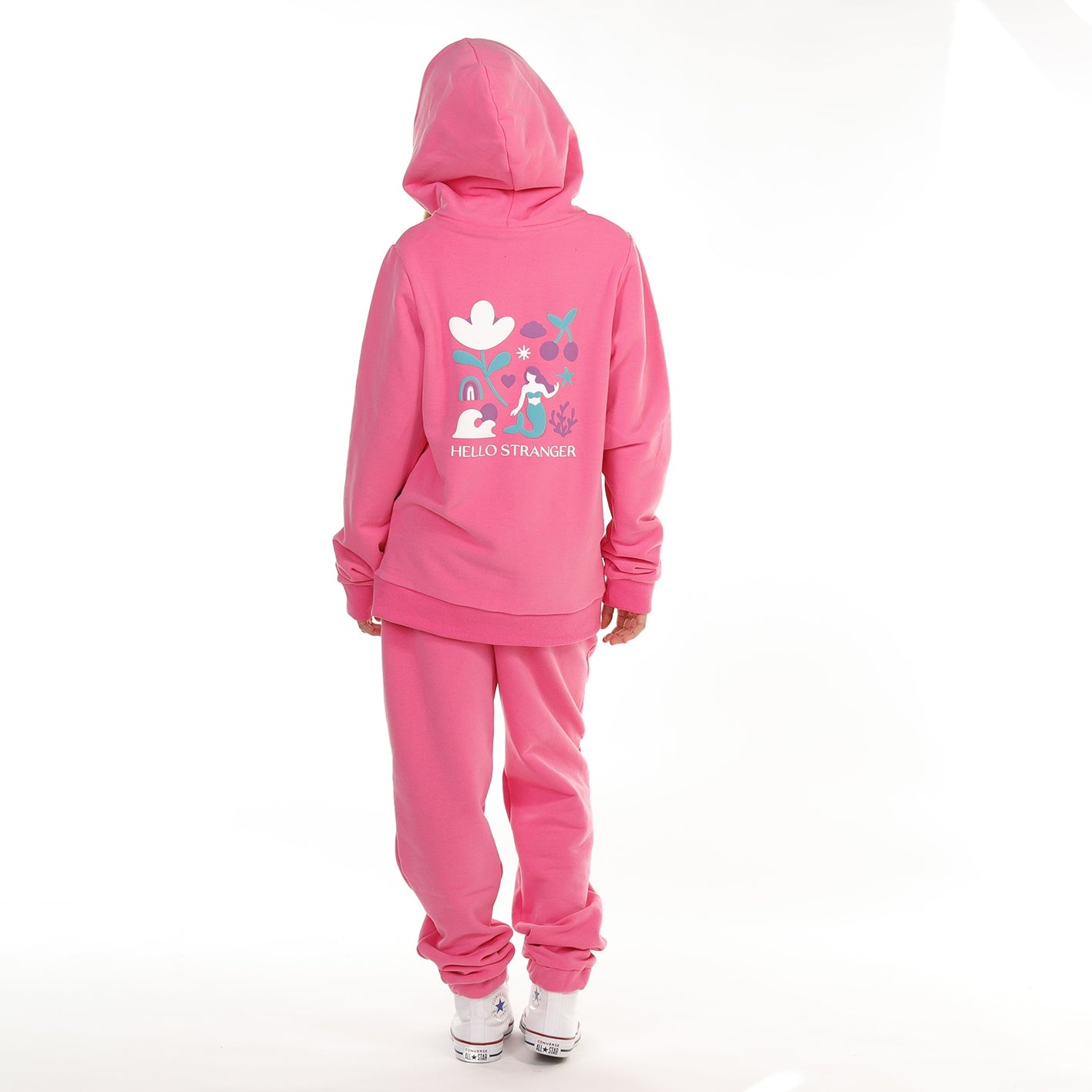 Hello Stranger Girls Seagirl Isla Hood Flamingo