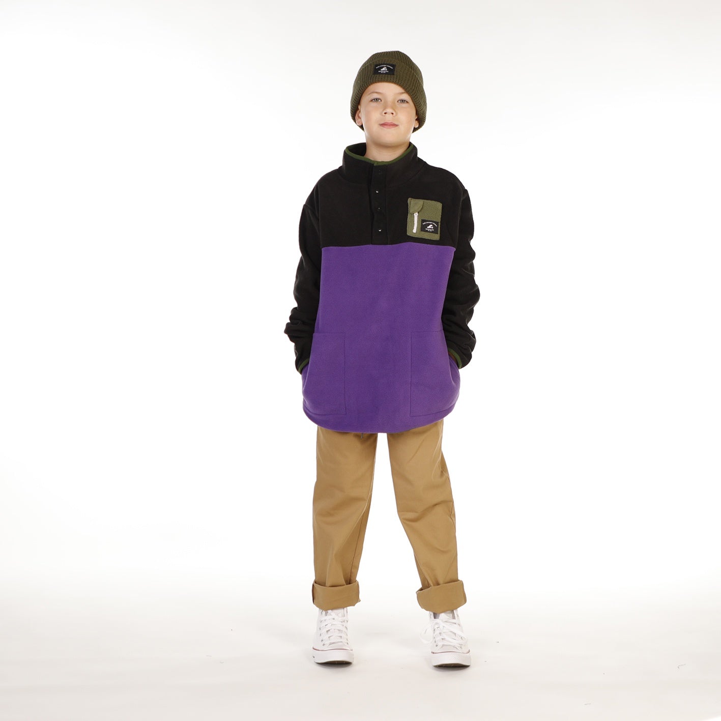 Hello Stranger Boys Adventure Fleece Black Purple