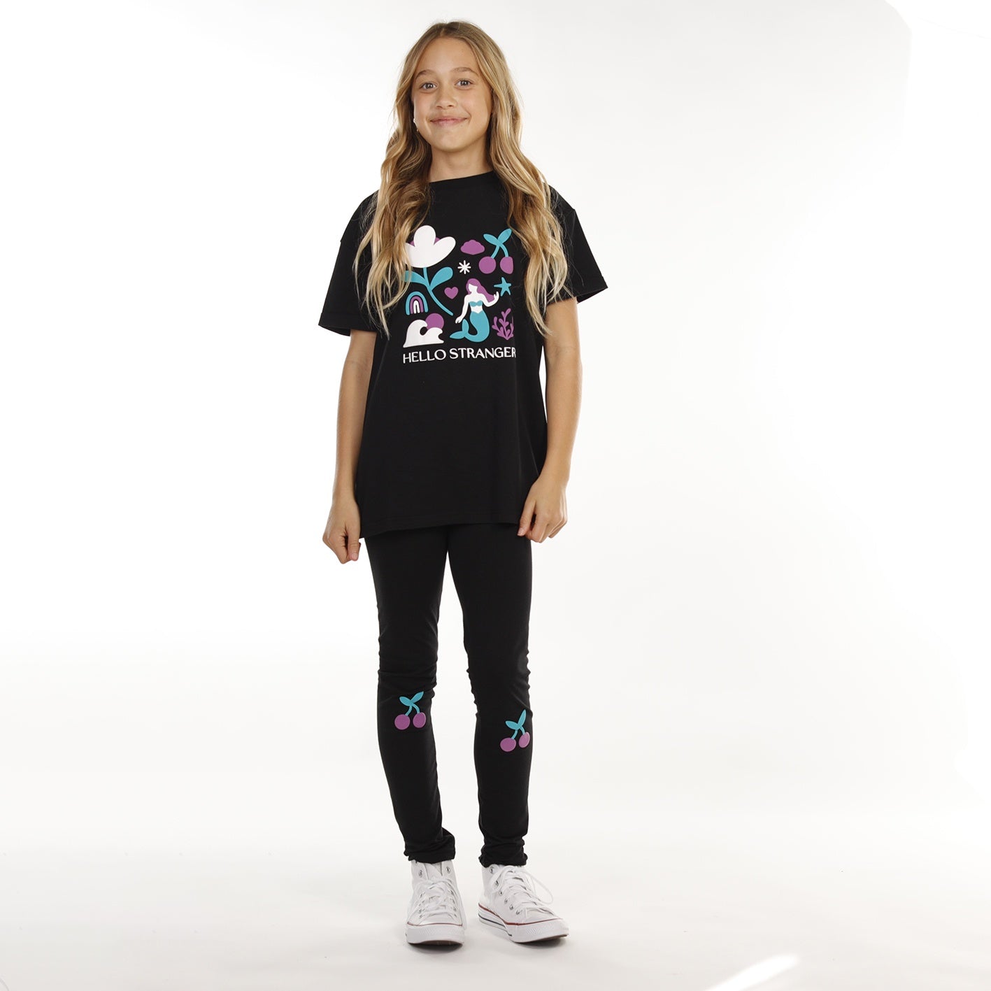 Hello Stranger Girls Seagirl Bailey SS Tee Black