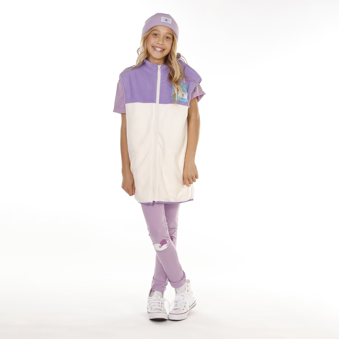 Hello Stranger Girls Everything Vest Purple Cream