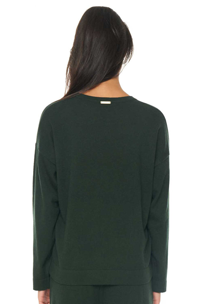 Huffer Merino Neve Crew Forest