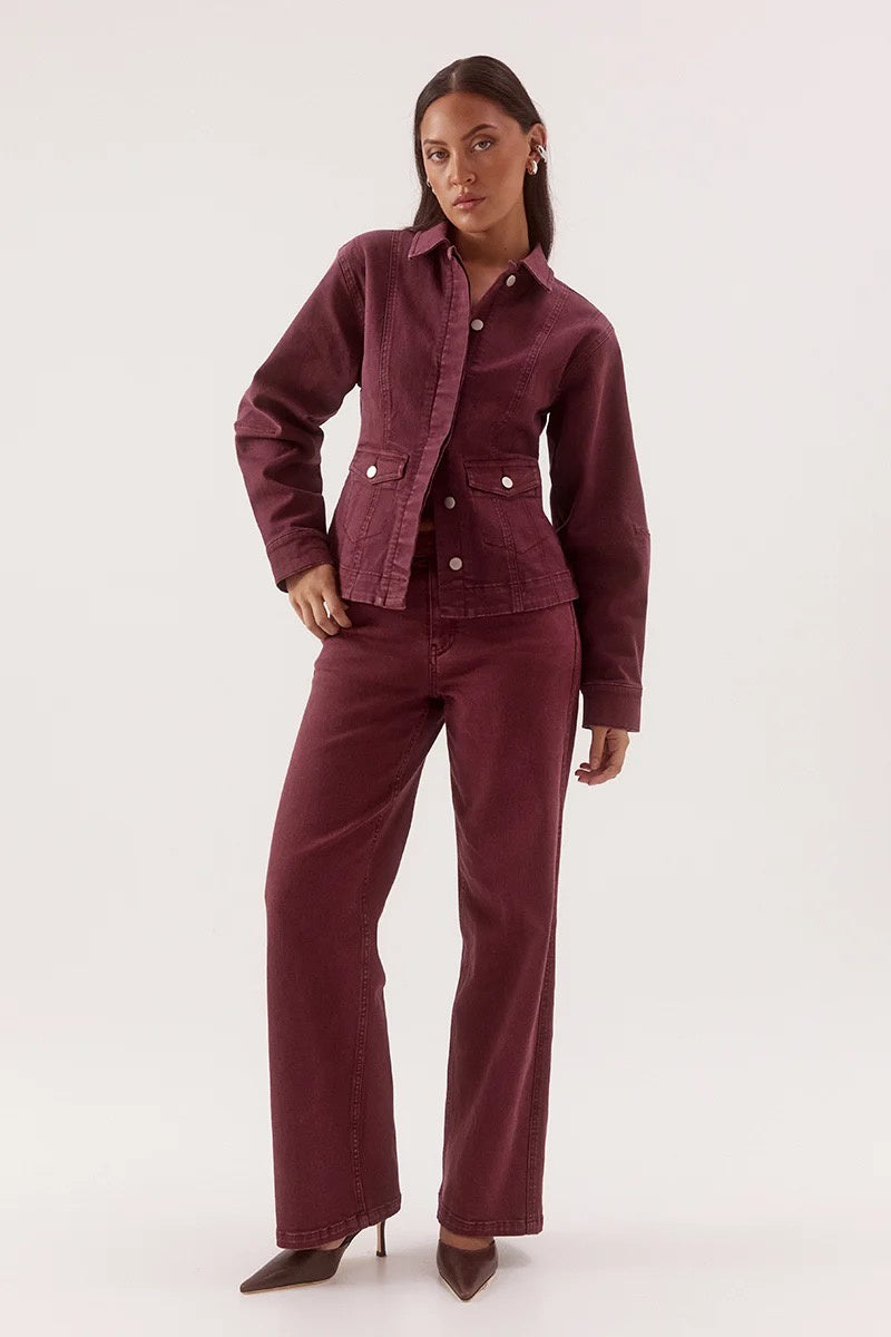 Sovere Blaine Denim Jacket Vino