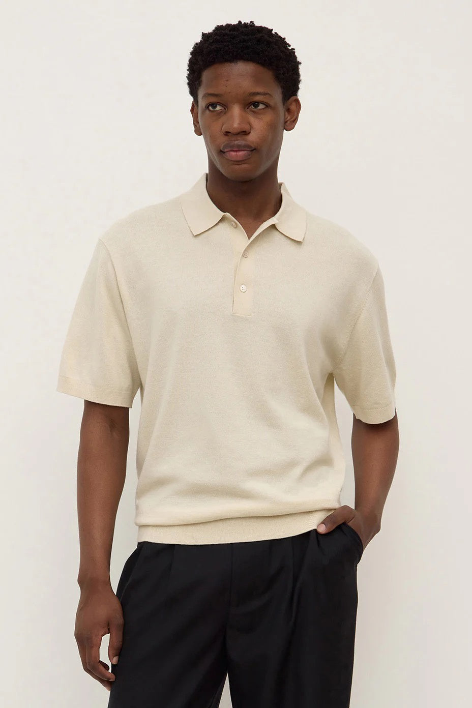 Assembly Henry Knit Polo Limestone