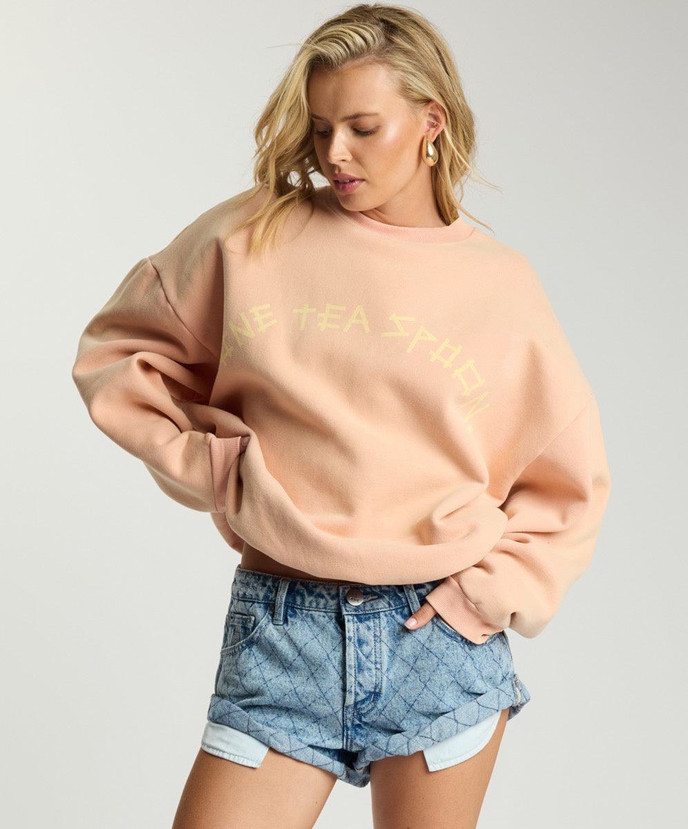 One Teaspoon OT Luxe Oversized Bubble Sweater Coral