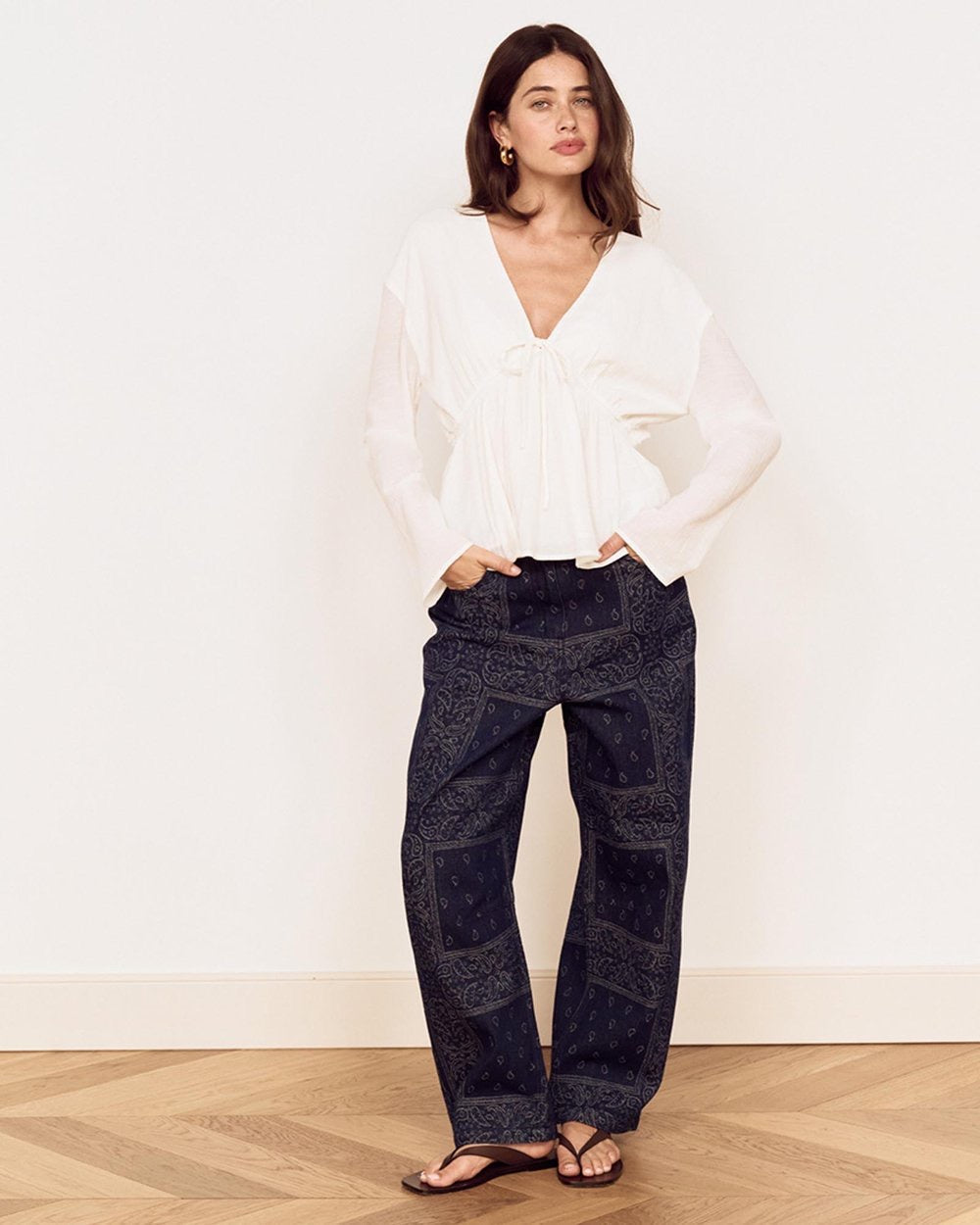 Mink Pink Aya Crinkle Blouse White