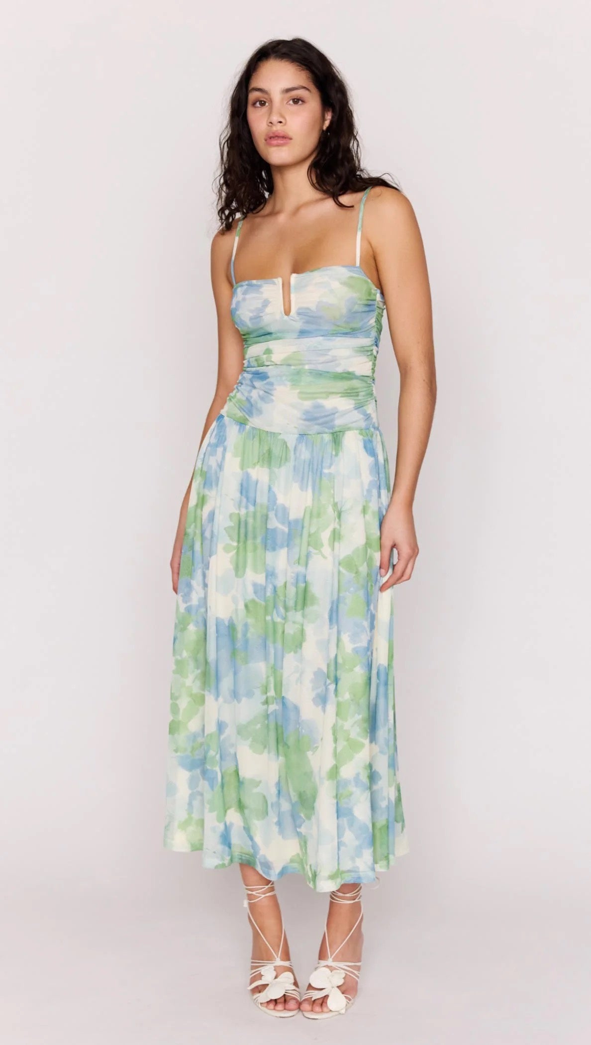 Mink Pink Carrie Mesh Maxi Dress Watercolour Floral