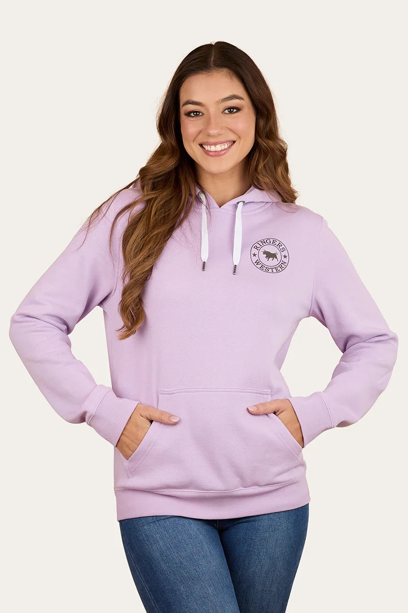 Ringers Western Signature Bull Womens Pullover Hoodie Lavender