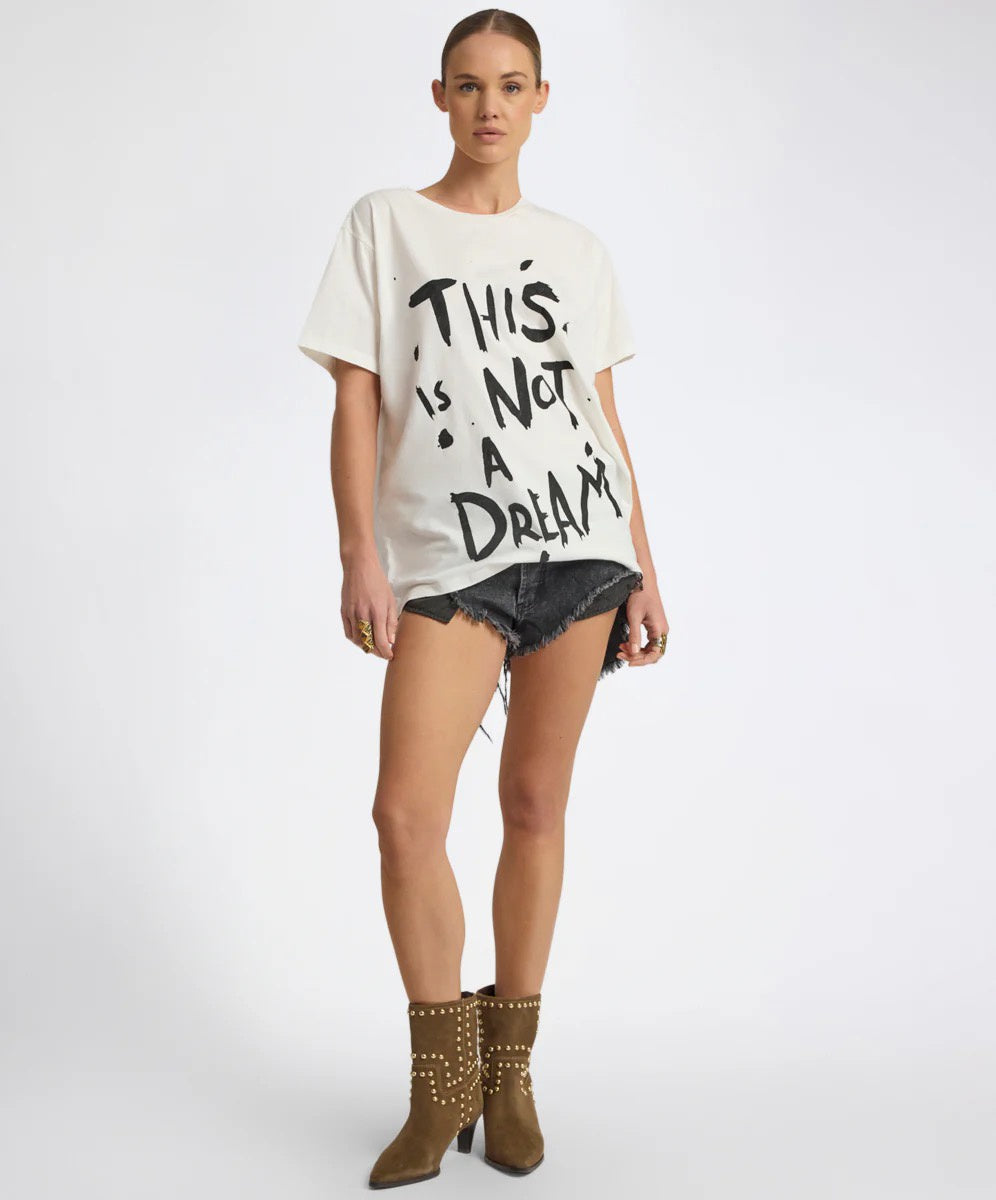 One Teaspoon This Is Not A Dream Boyfriend Tee- White