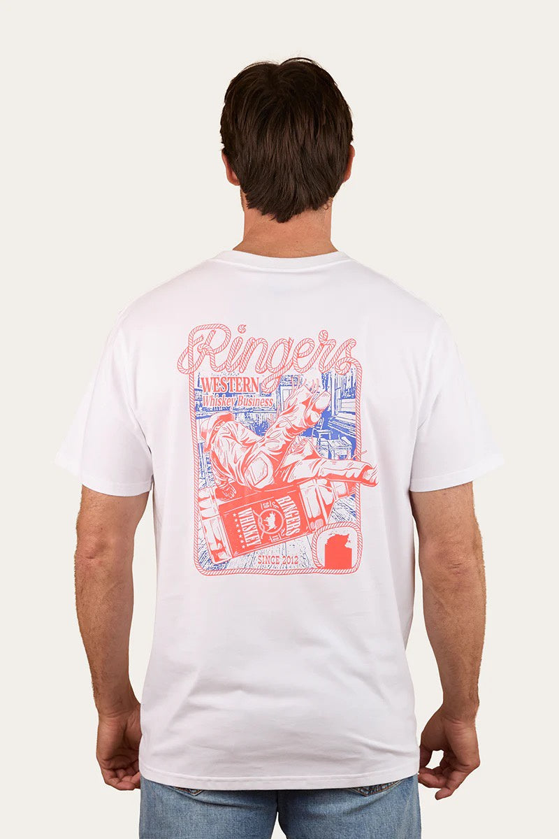 Ringers Western Whiskey Business Mens Loose Fit T-Shirt White