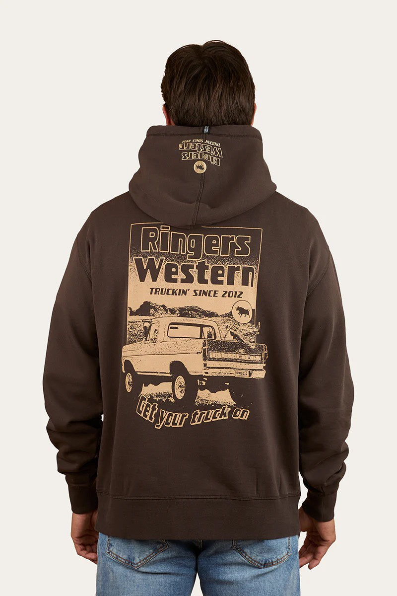 Ringers Western Get Your Truck On Mens Pullover Hoodie Charcoal