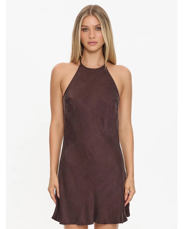 Thrills Celeste Bias Halter Mini Dress