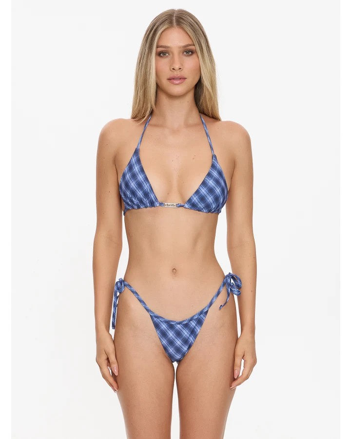 Thrills High Speed Check String Bikini Top