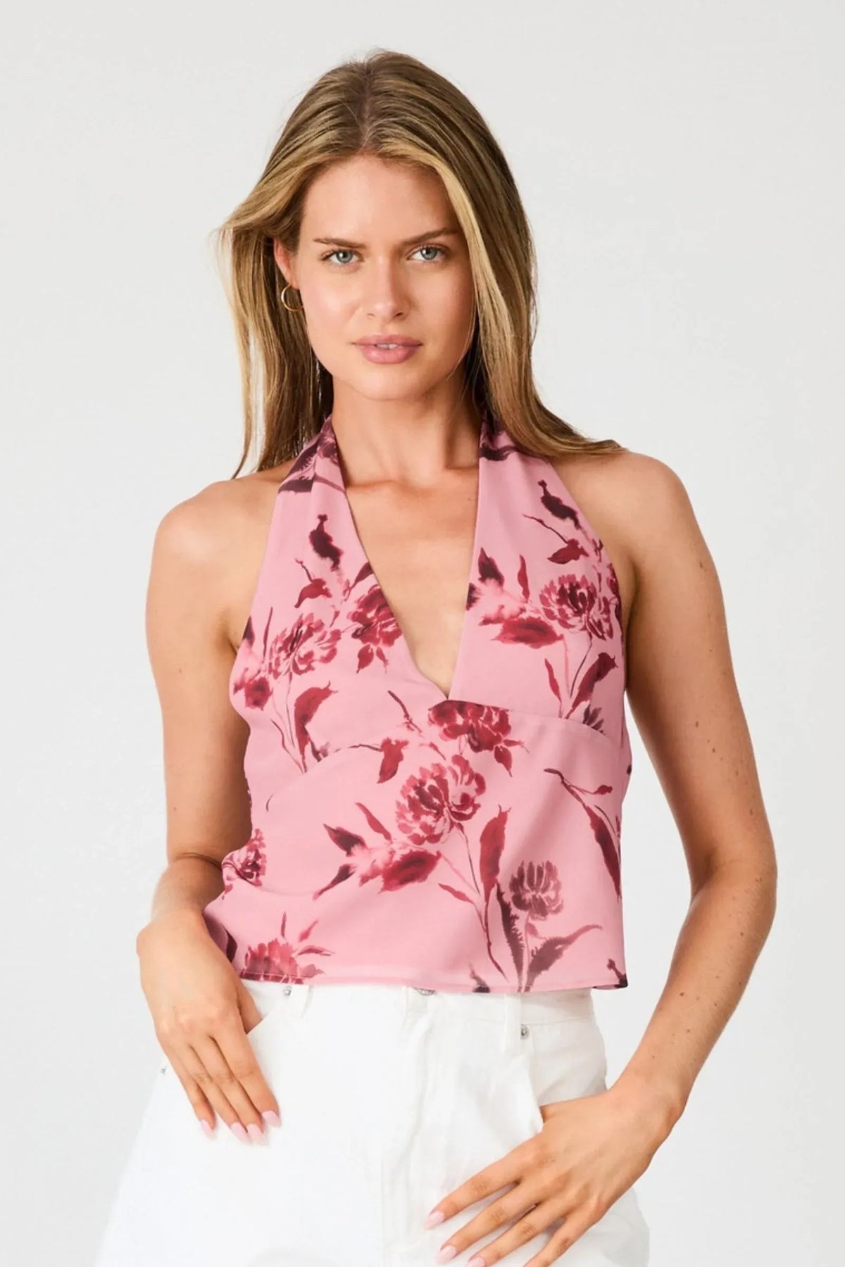 Rollas Floral Valley Halter Floral Pink