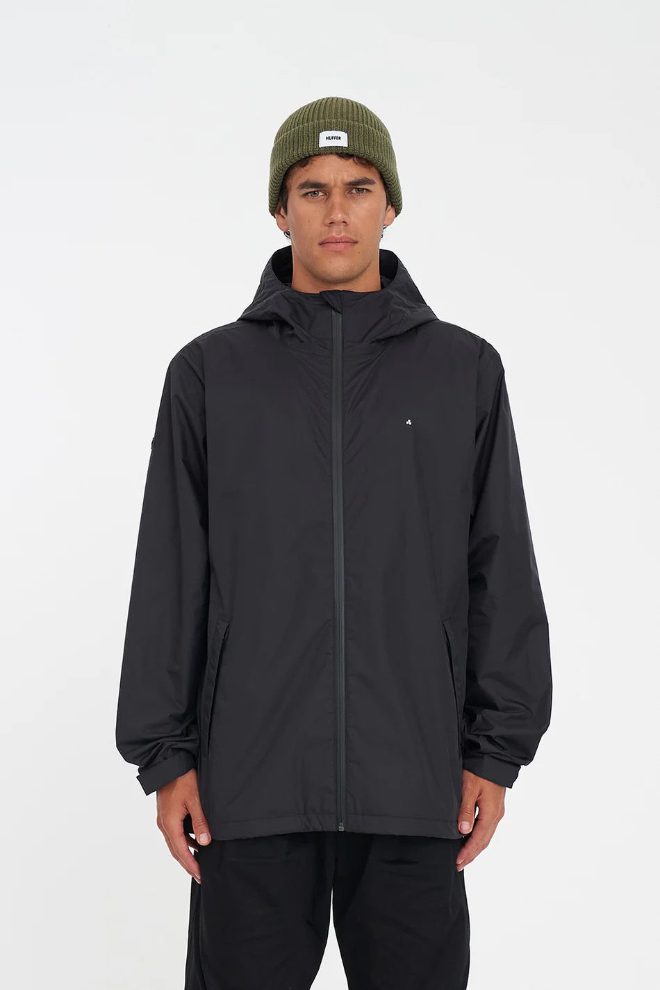 Huffer Mens Block Shell Jacket Black