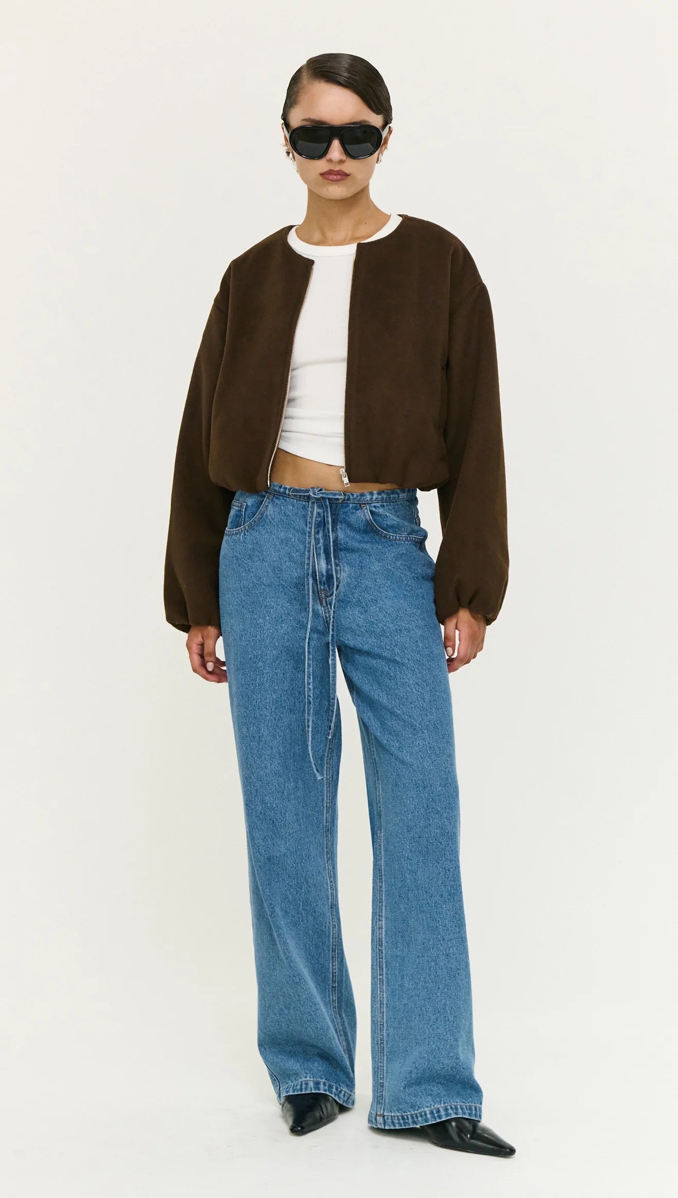 Staple the Label Alaric Cropped Jacket Chocolate