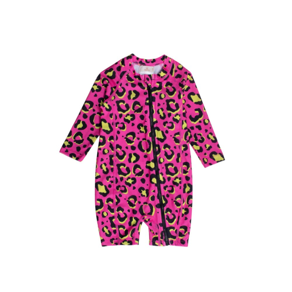 Nestling Neon Shortie Swimmers - Pink Leopard