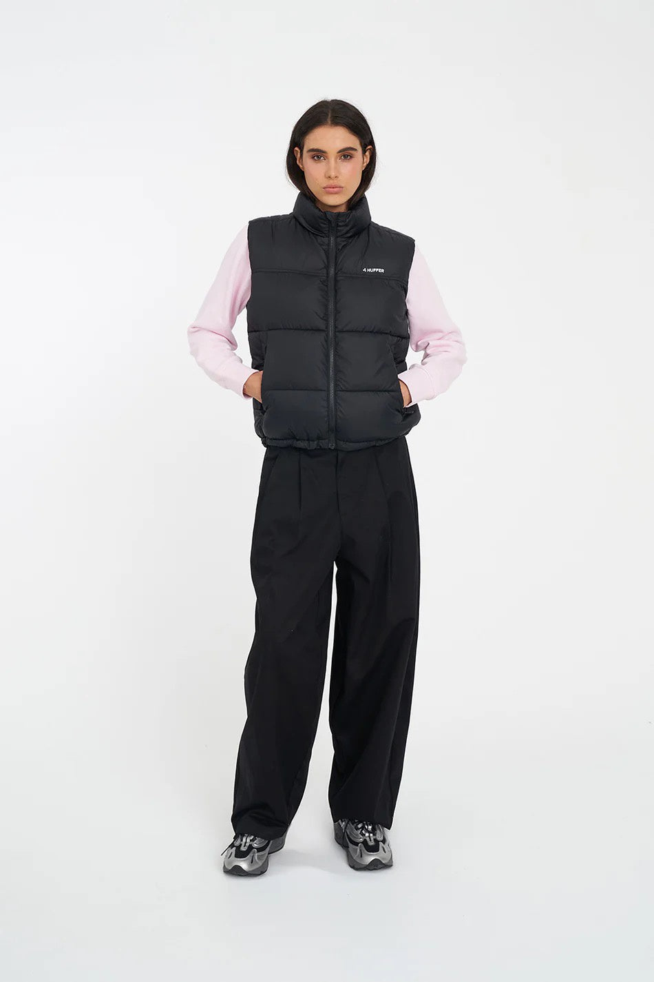 Huffer Womens Rider Puffer Vest Black