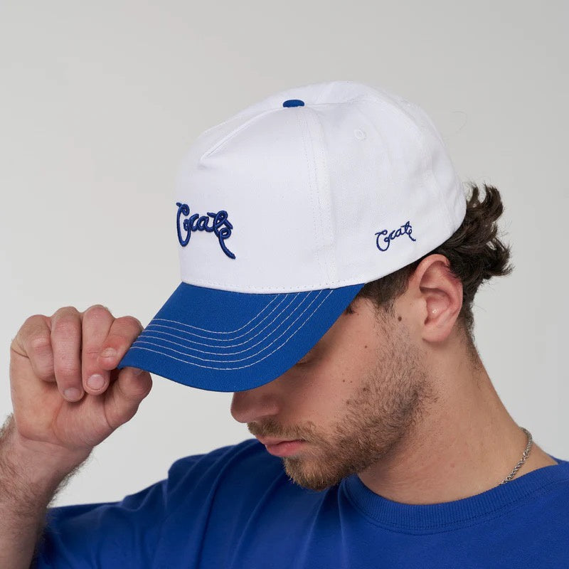 Crate SS24 Scripted Snapback Cap White/Blue